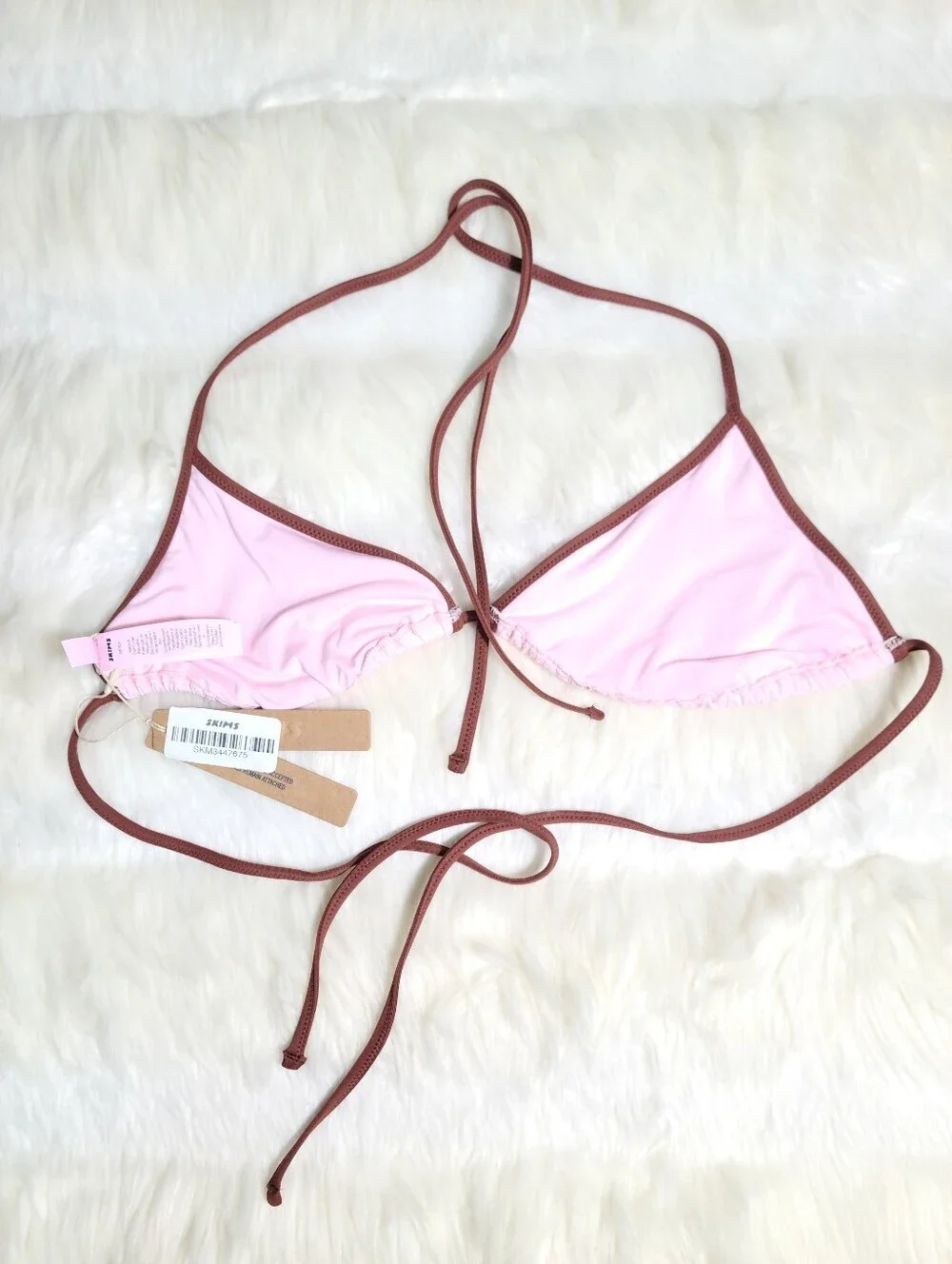 SKIMS Signature Swim Triangle Top Cherry Blossom Contrast Small NEW